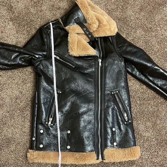 Avec Les Filles Luxe Moto Sherpa Aviator Jacket in S - Picture 5 of 7